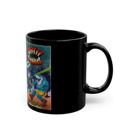 STREET SHARKS SHARK N ROLL (VHS COVER) - Black Coffee Mug-Go Mug Yourself