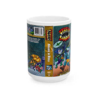 STREET SHARKS SHARK N ROLL (VHS COVER) - White Coffee Mug-15oz-Go Mug Yourself