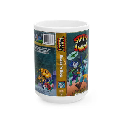 STREET SHARKS SHARK N ROLL (VHS COVER) - White Coffee Mug 15oz - Go Mug Yourself