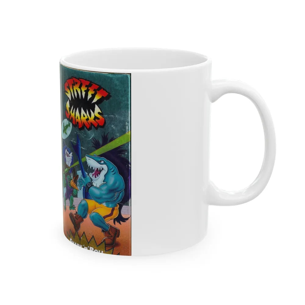 STREET SHARKS SHARK N ROLL (VHS COVER) - White Coffee Mug-Go Mug Yourself