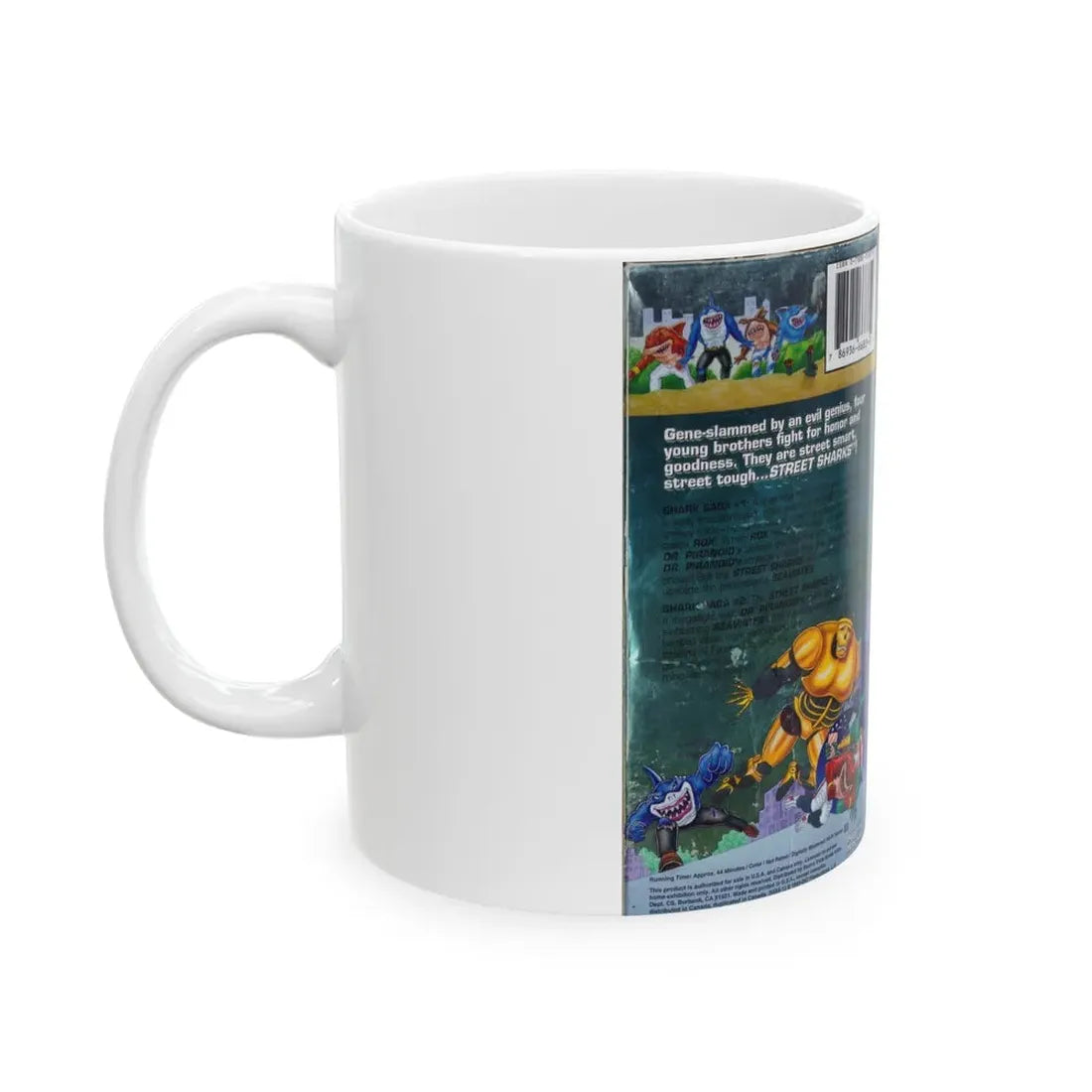 STREET SHARKS SHARK N ROLL (VHS COVER) - White Coffee Mug - Go Mug Yourself