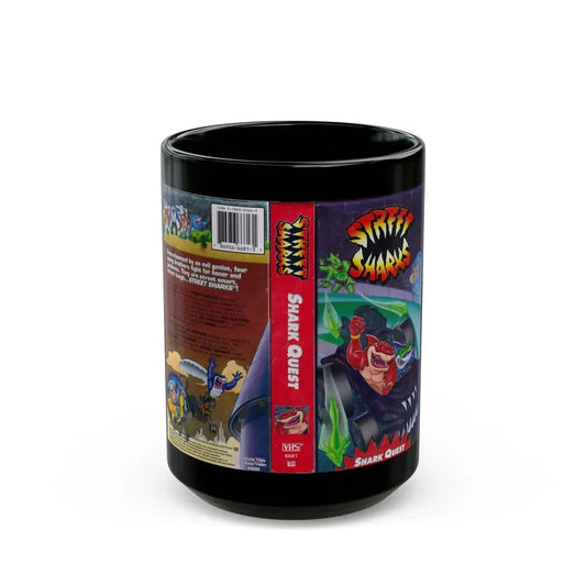 STREET SHARKS SHARK QUEST (VHS COVER) - Black Coffee Mug 15oz - Go Mug Yourself
