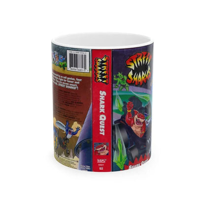 STREET SHARKS SHARK QUEST (VHS COVER) - White Coffee Mug 11oz - Go Mug Yourself