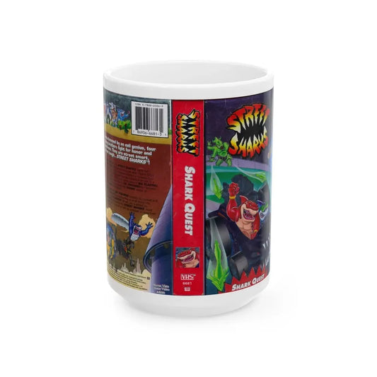 STREET SHARKS SHARK QUEST (VHS COVER) - White Coffee Mug 15oz - Go Mug Yourself