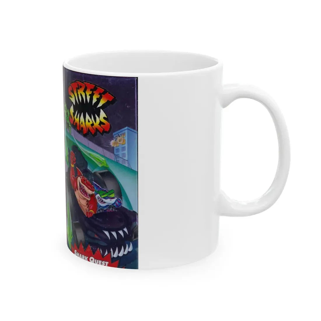 STREET SHARKS SHARK QUEST (VHS COVER) - White Coffee Mug - Go Mug Yourself