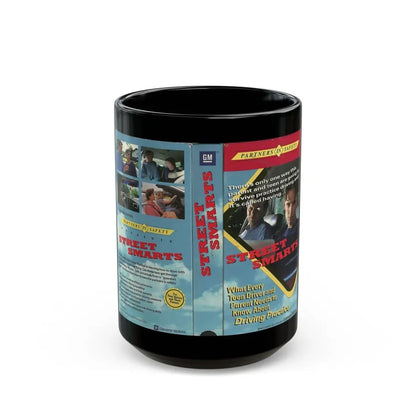 STREET SMART WHAT EVERY TEEN DRIVER AND PARENT NEEDS TO KNOW ABOUT DRIVING PRACTICE (VHS COVER) - Black Coffee Mug 15oz - Go Mug Yourself