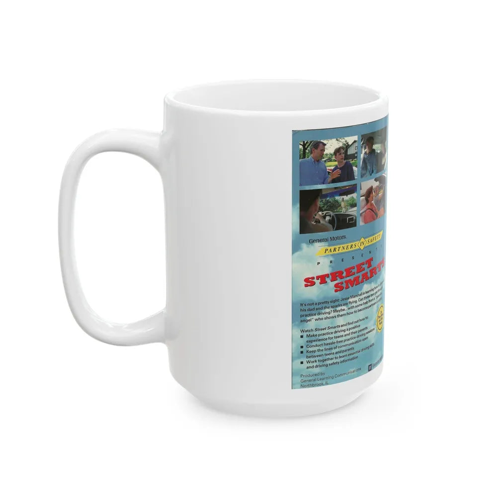 STREET SMART WHAT EVERY TEEN DRIVER AND PARENT NEEDS TO KNOW ABOUT DRIVING PRACTICE (VHS COVER) - White Coffee Mug-Go Mug Yourself