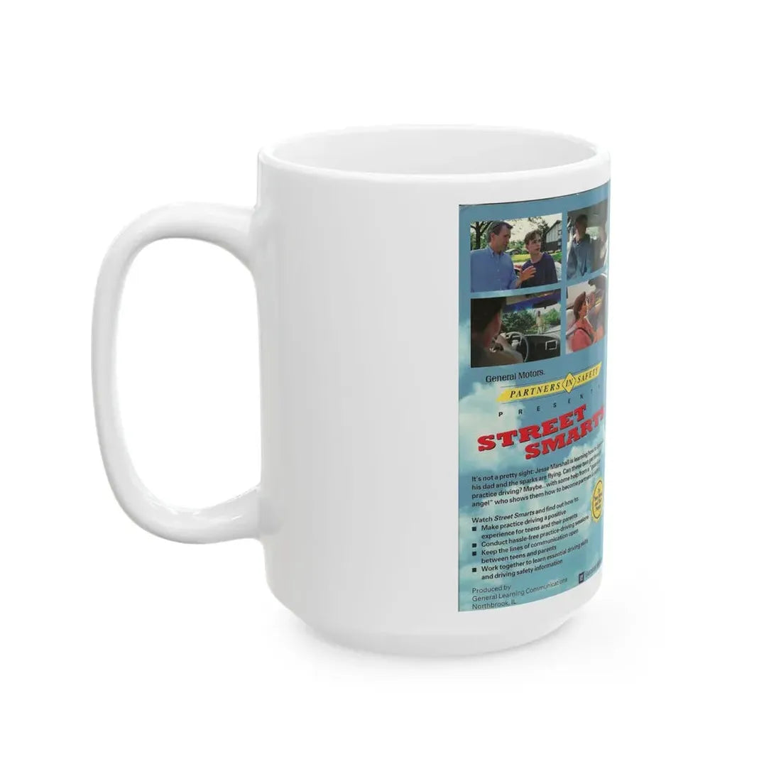 STREET SMART WHAT EVERY TEEN DRIVER AND PARENT NEEDS TO KNOW ABOUT DRIVING PRACTICE (VHS COVER) - White Coffee Mug - Go Mug Yourself