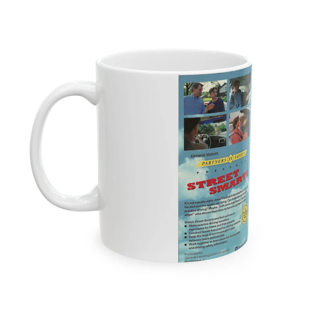 STREET SMART WHAT EVERY TEEN DRIVER AND PARENT NEEDS TO KNOW ABOUT DRIVING PRACTICE (VHS COVER) - White Coffee Mug-Go Mug Yourself