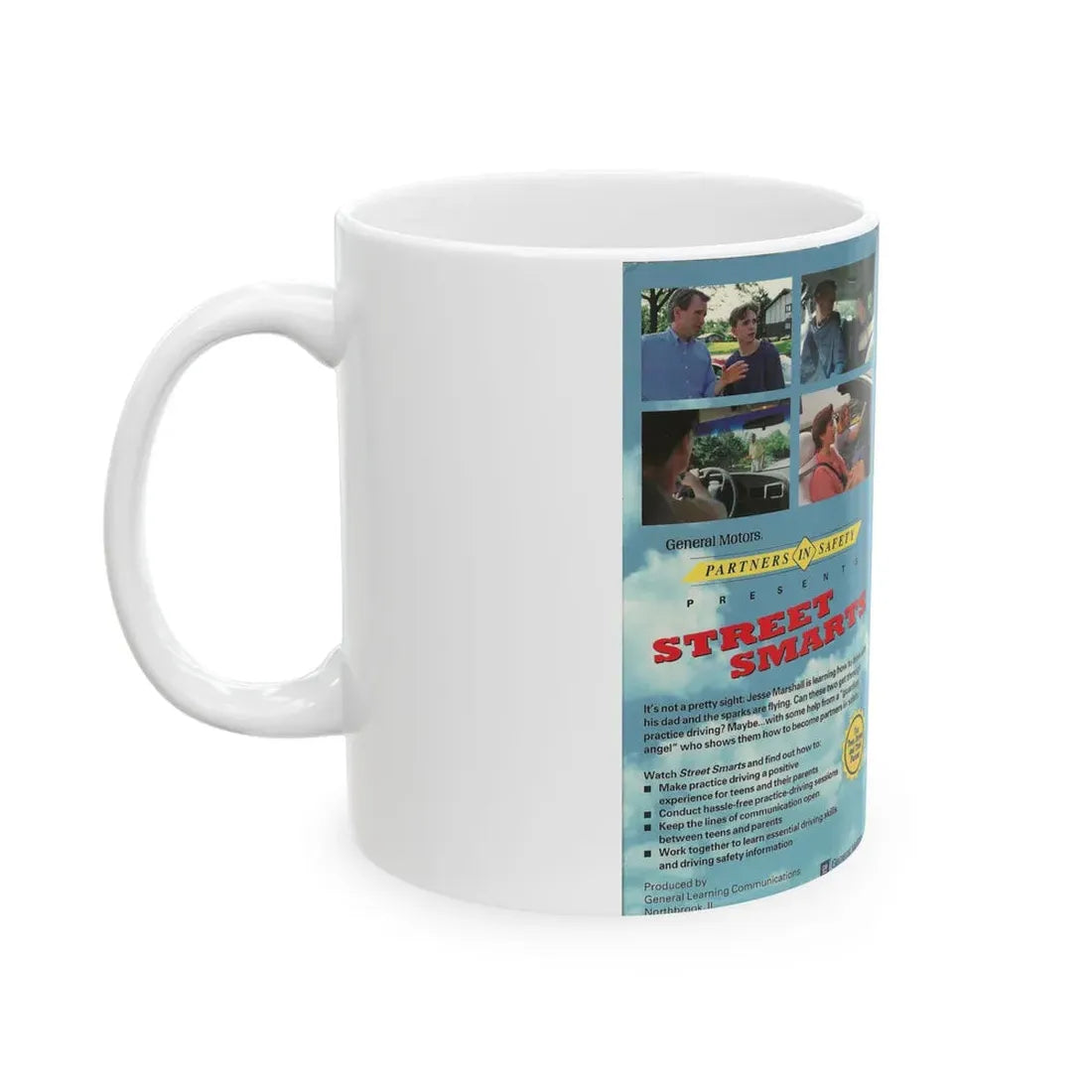 STREET SMART WHAT EVERY TEEN DRIVER AND PARENT NEEDS TO KNOW ABOUT DRIVING PRACTICE (VHS COVER) - White Coffee Mug - Go Mug Yourself