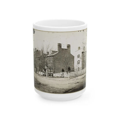 Street View Of A Row Of Houses (U.S. Civil War) White Coffee Mug-15oz-Go Mug Yourself