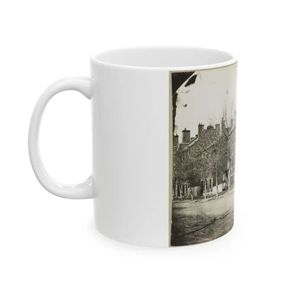 Street View Of A Row Of Houses (U.S. Civil War) White Coffee Mug-Go Mug Yourself