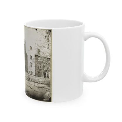 Street View Of A Row Of Houses (U.S. Civil War) White Coffee Mug-Go Mug Yourself