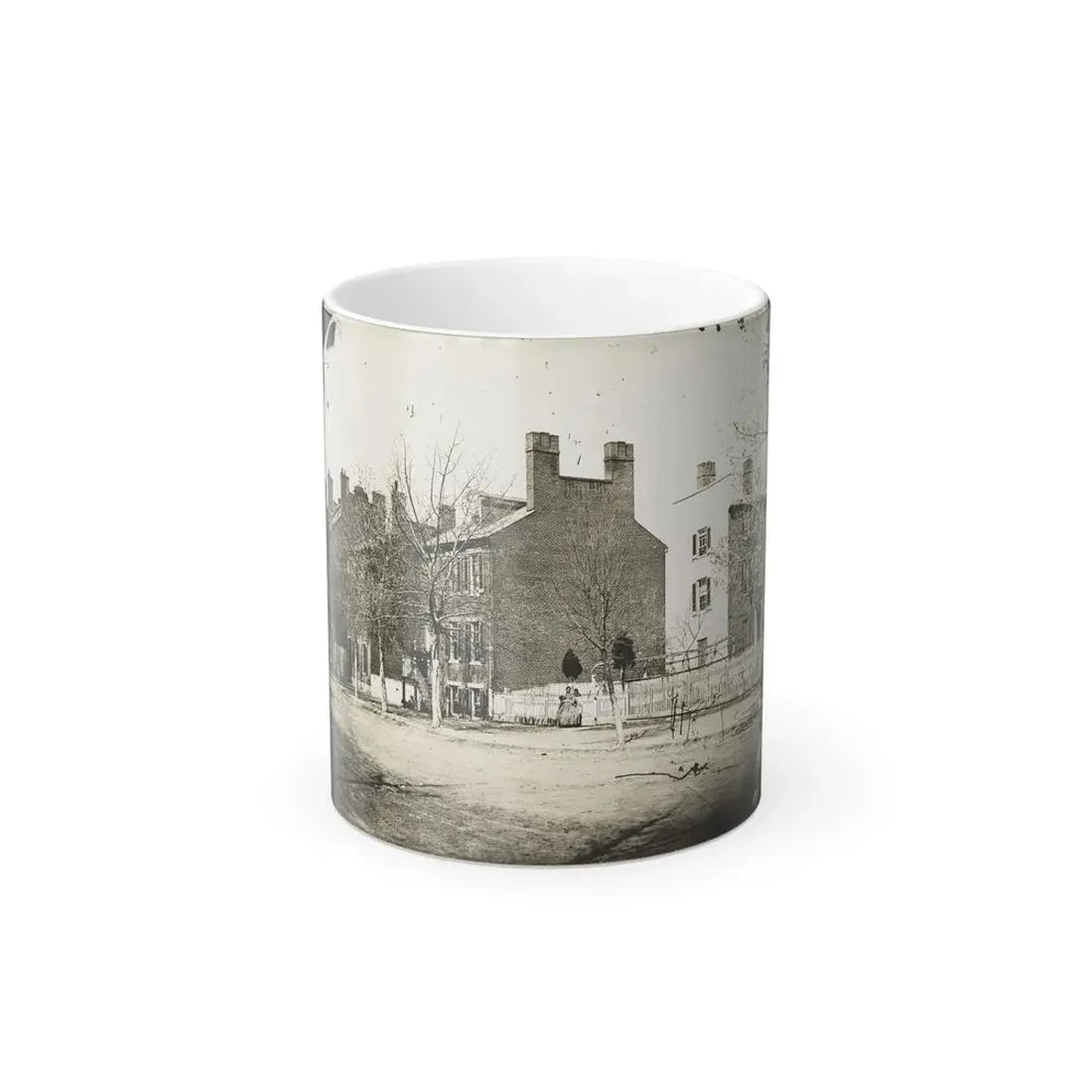 Street View of a Row of Houses (U.S. Civil War) Color Changing Coffee Mug 11oz Default Title 11oz - Go Mug Yourself
