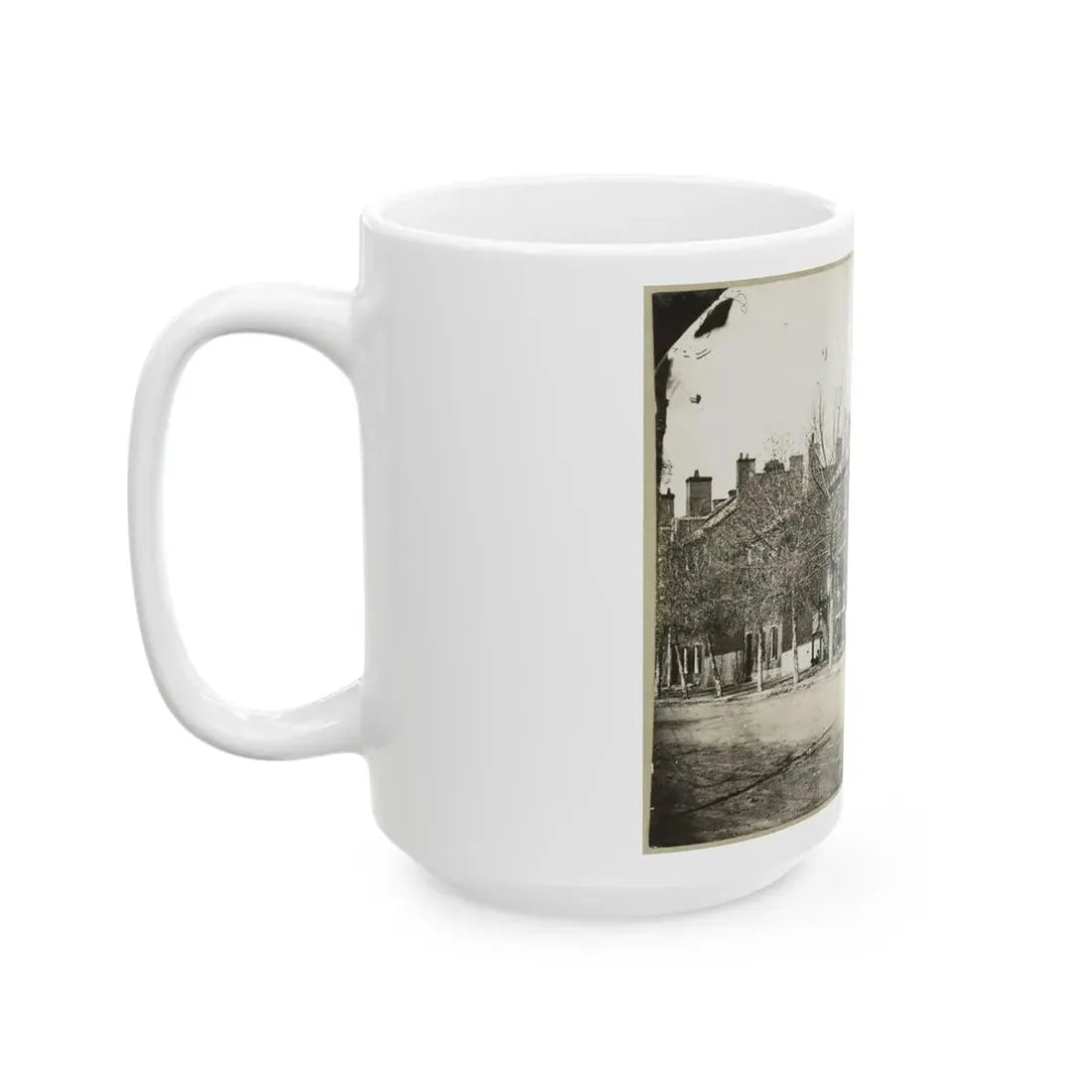 Street View Of A Row Of Houses (U.S. Civil War) White Coffee Mug - Go Mug Yourself
