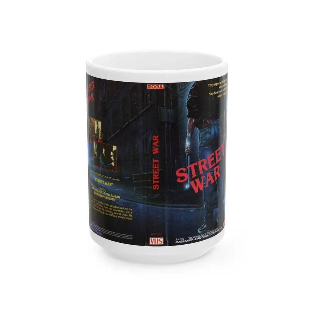 STREET WAR (VHS COVER) - White Coffee Mug 15oz - Go Mug Yourself