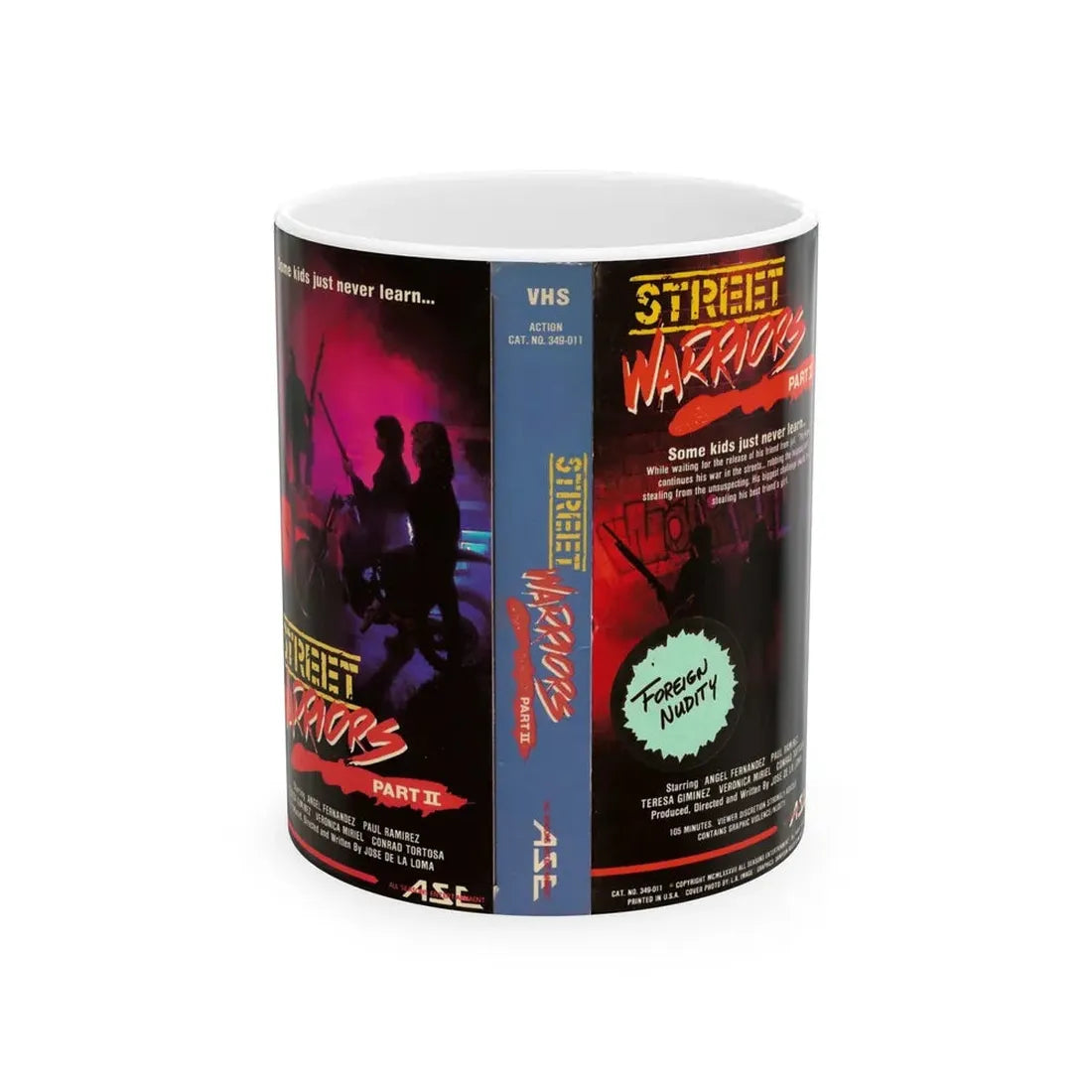 STREET WARRIORS PART 2 (VHS COVER) - White Coffee Mug 11oz - Go Mug Yourself