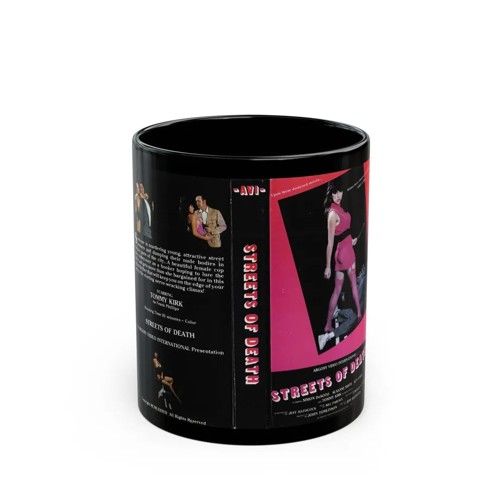 STREETS OF DEATH (VHS COVER) - Black Coffee Mug-11oz-Go Mug Yourself