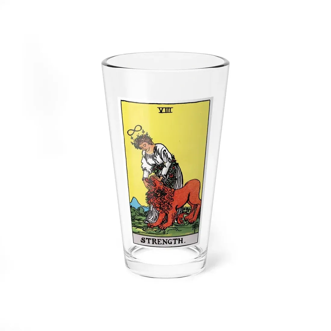 Strength (Tarot Card) Pint Glass 16oz 16oz - Go Mug Yourself