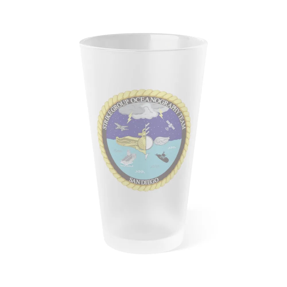 Strike Group Oceanography Team San Diego (U.S. Navy) Frosted Pint Glass 16oz-Go Mug Yourself