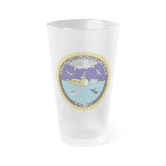 Strike Group Oceanography Team San Diego (U.S. Navy) Frosted Pint Glass 16oz-Go Mug Yourself