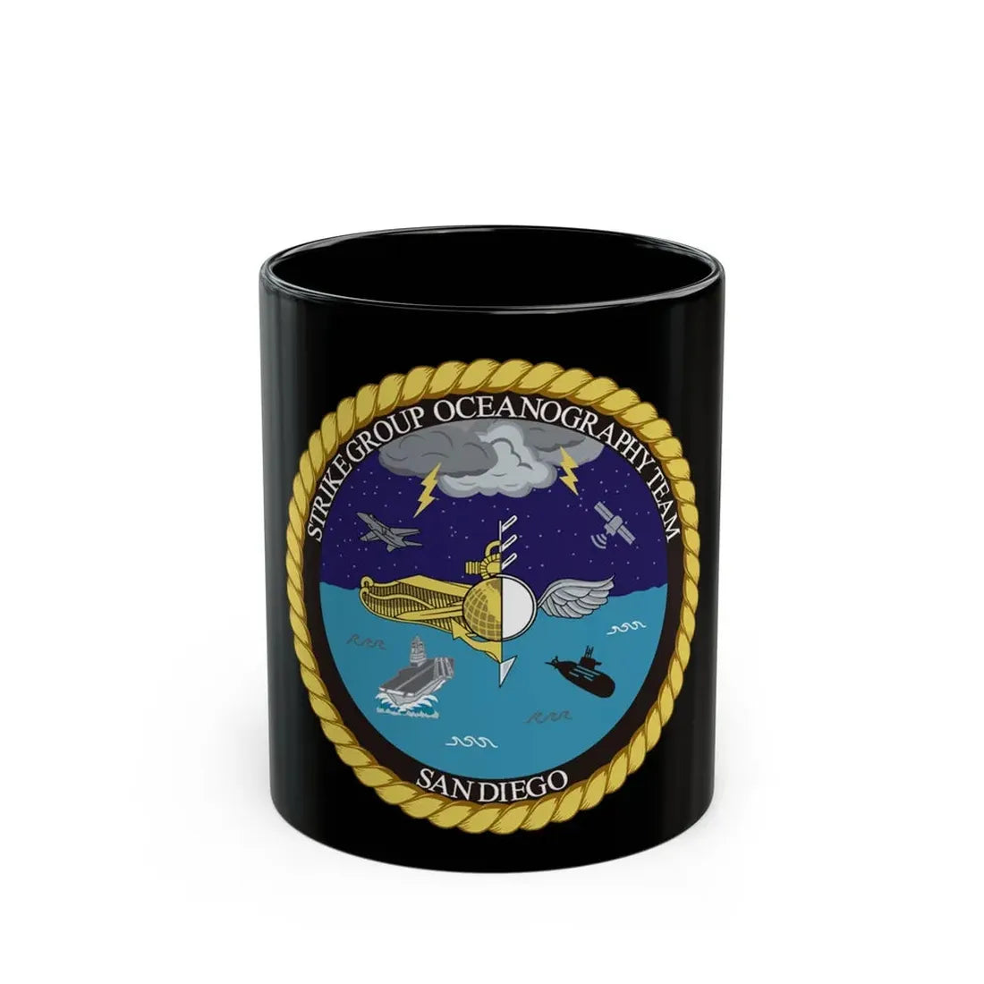 Strike Group Oceanography Team San Diego (U.S. Navy) Black Coffee Mug - Go Mug Yourself