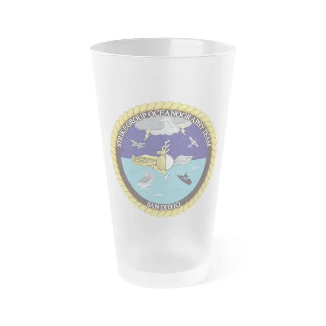 Strike Group Oceanography Team San Diego (U.S. Navy) Frosted Pint Glass 16oz Default Title - Go Mug Yourself