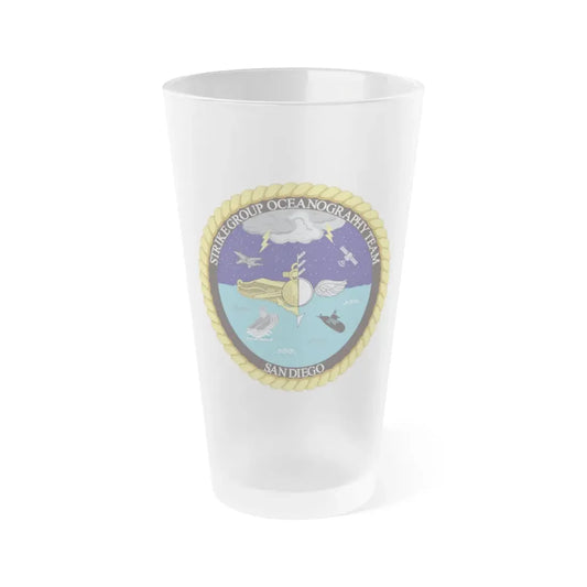 Strike Group Oceanography Team San Diego (U.S. Navy) Frosted Pint Glass 16oz Default Title - Go Mug Yourself