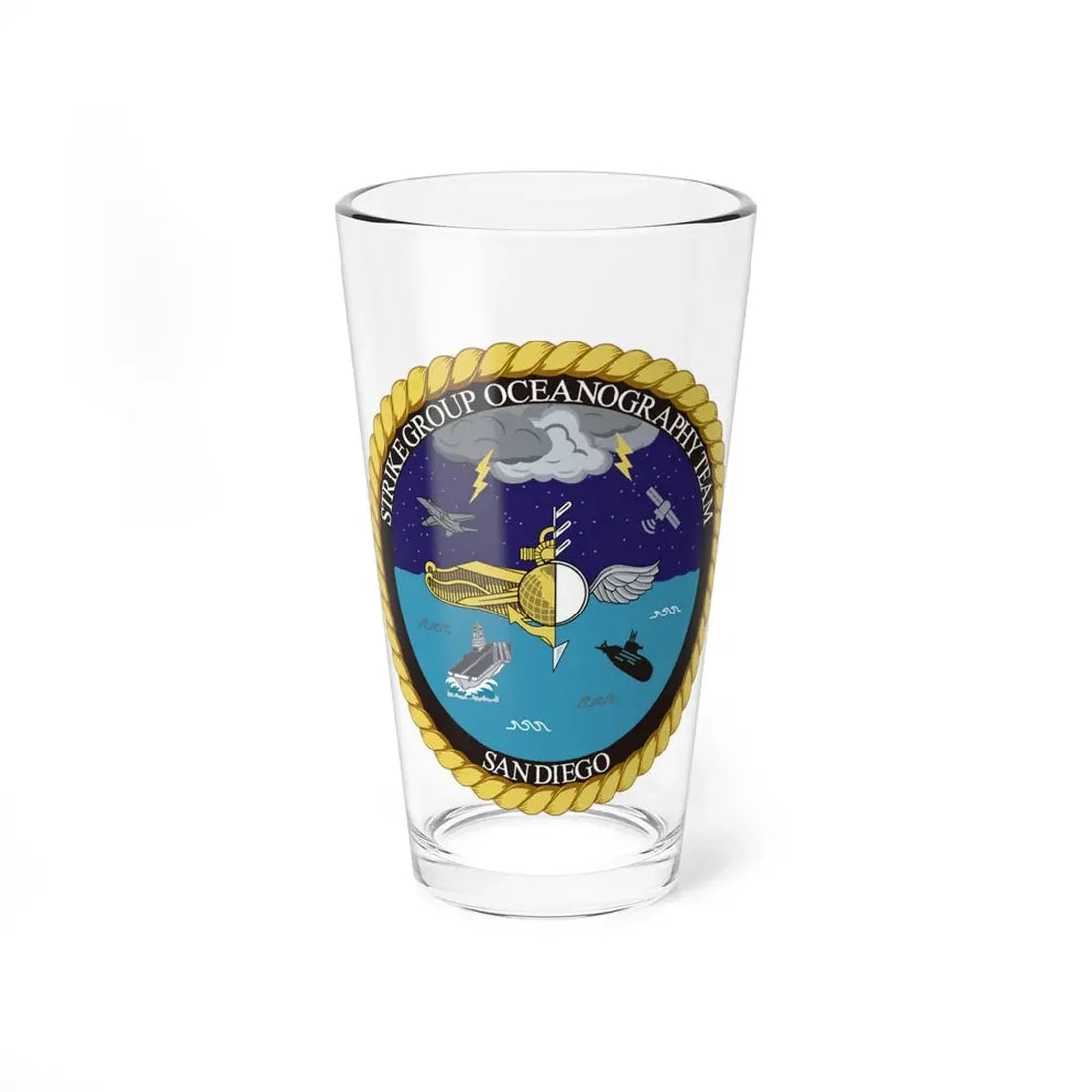 Strike Group Oceanography Team San Diego (U.S. Navy) Pint Glass 16oz 16oz - Go Mug Yourself