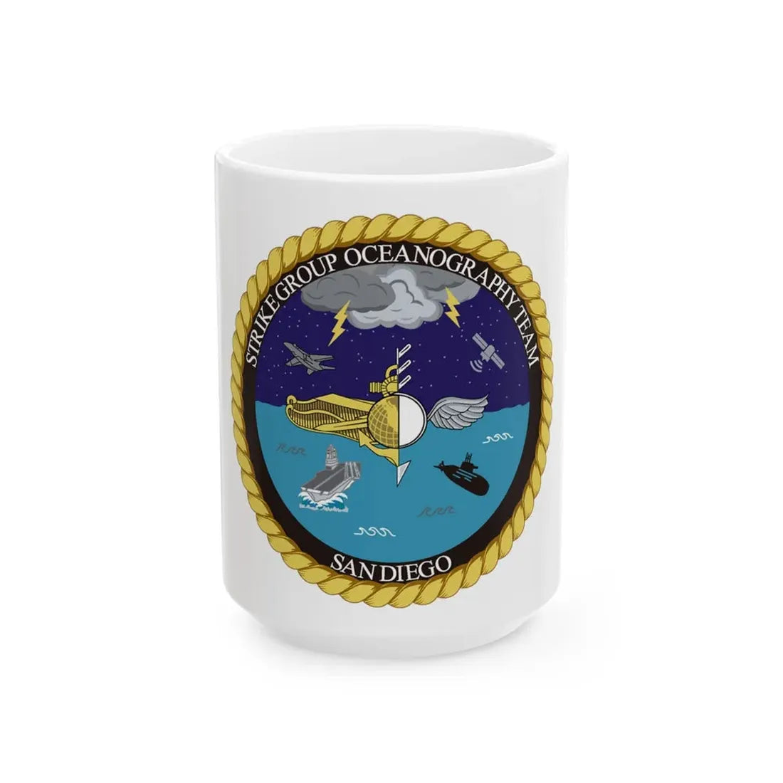 Strike Group Oceanography Team San Diego (U.S. Navy) White Coffee Mug 15oz - Go Mug Yourself