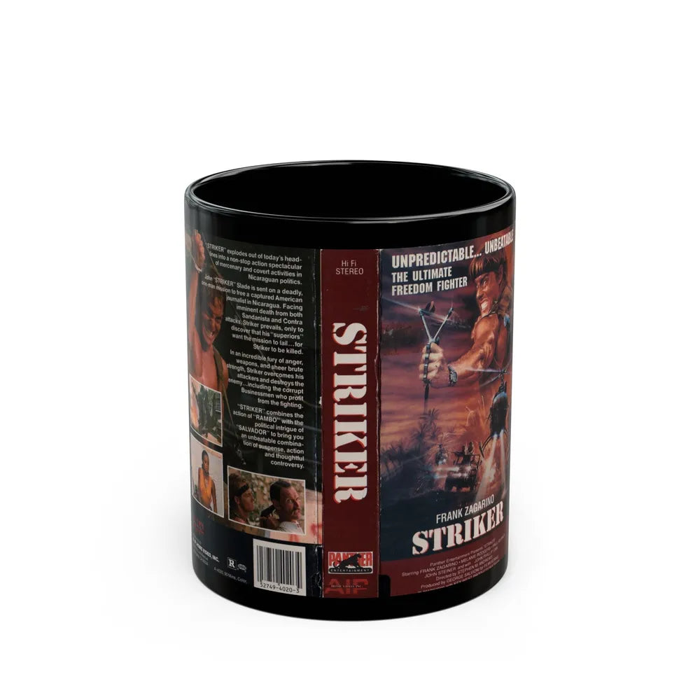 STRIKER (VHS COVER) - Black Coffee Mug-11oz-Go Mug Yourself