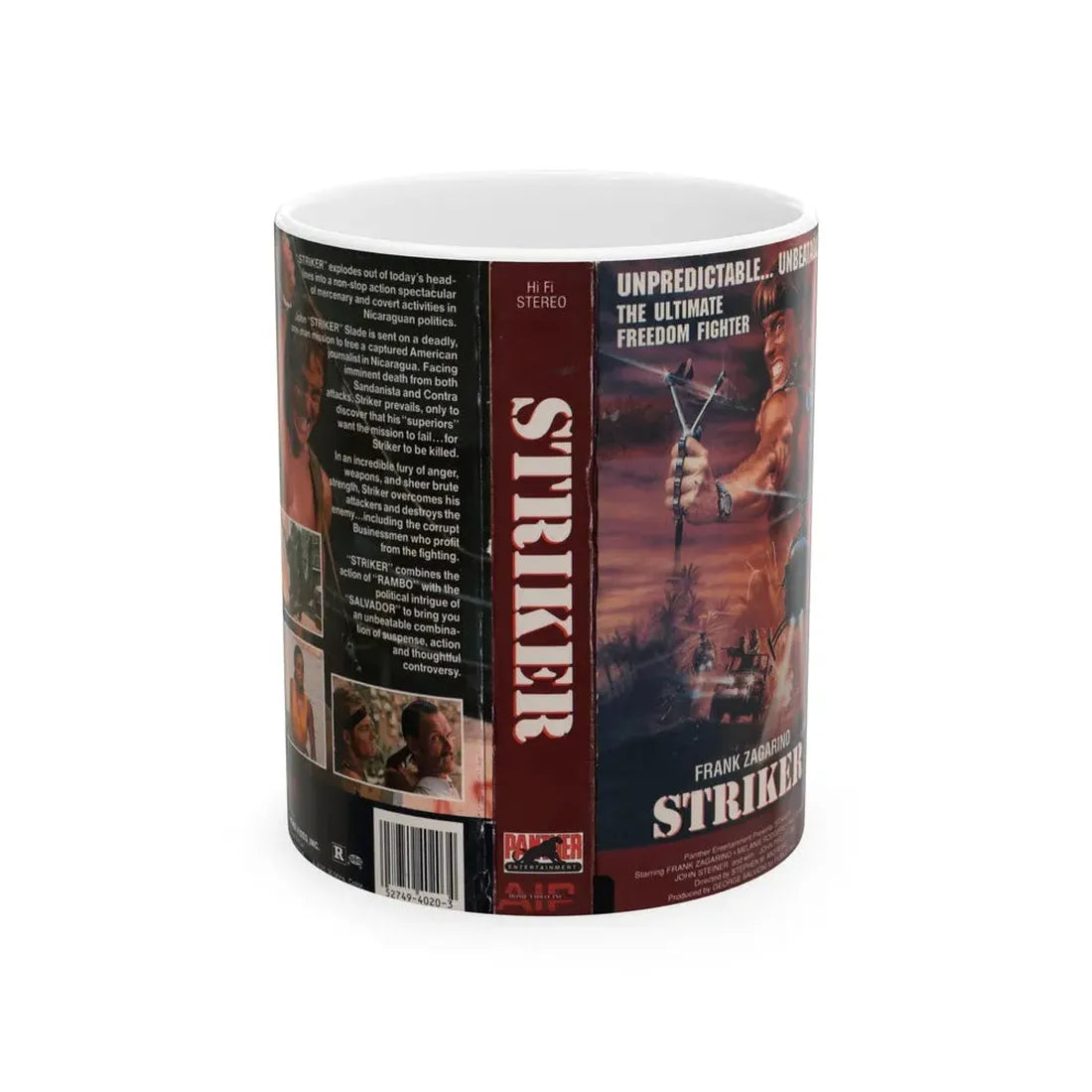 STRIKER (VHS COVER) - White Coffee Mug 11oz - Go Mug Yourself