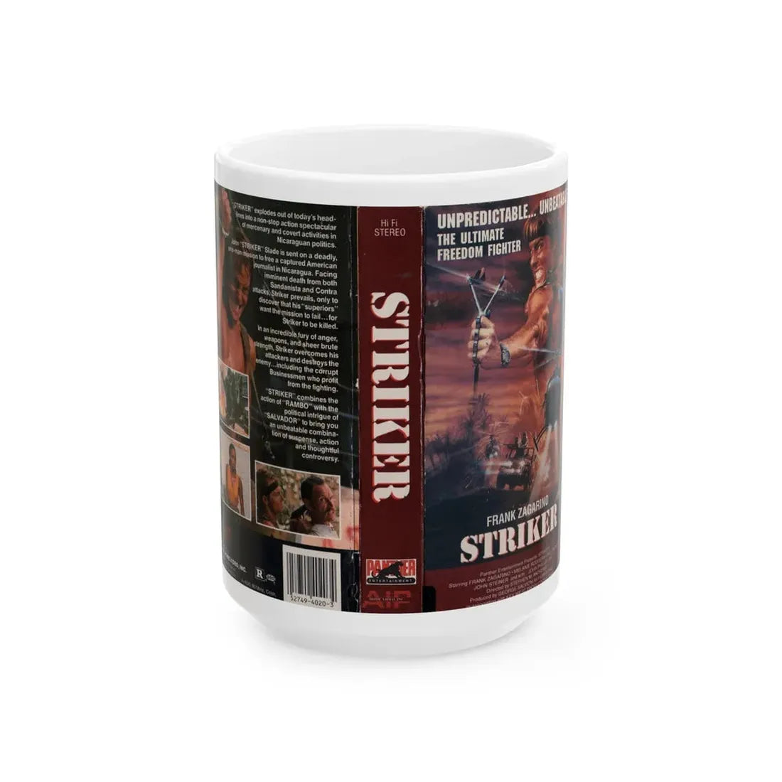 STRIKER (VHS COVER) - White Coffee Mug 15oz - Go Mug Yourself