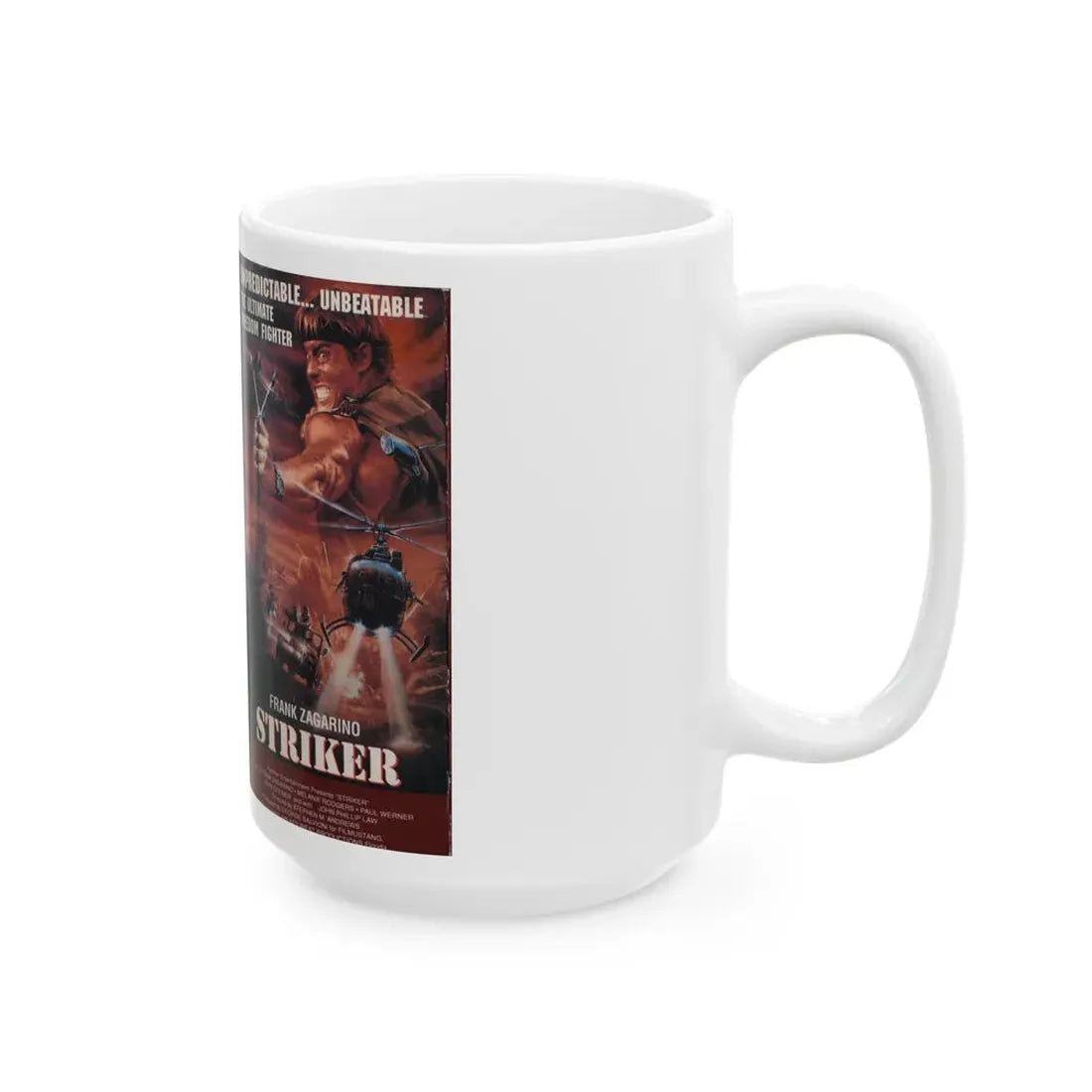 STRIKER (VHS COVER) - White Coffee Mug - Go Mug Yourself