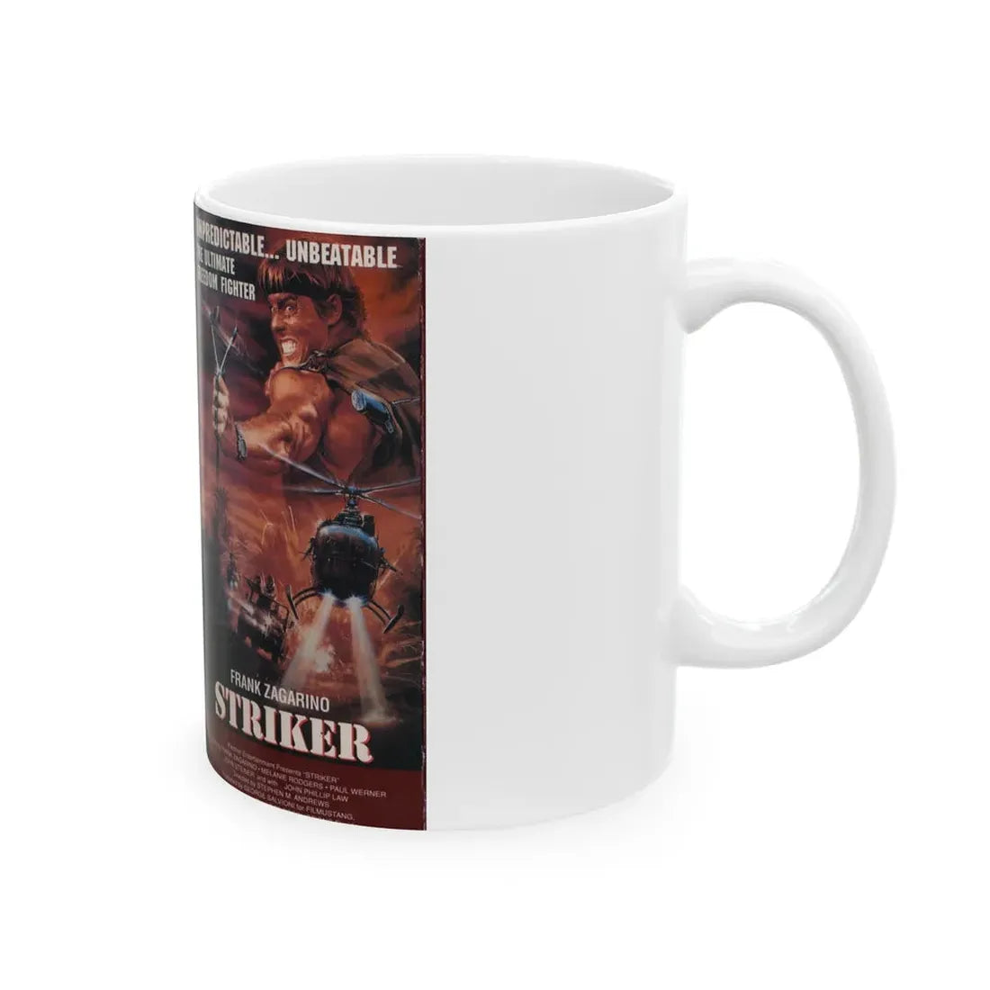 STRIKER (VHS COVER) - White Coffee Mug - Go Mug Yourself