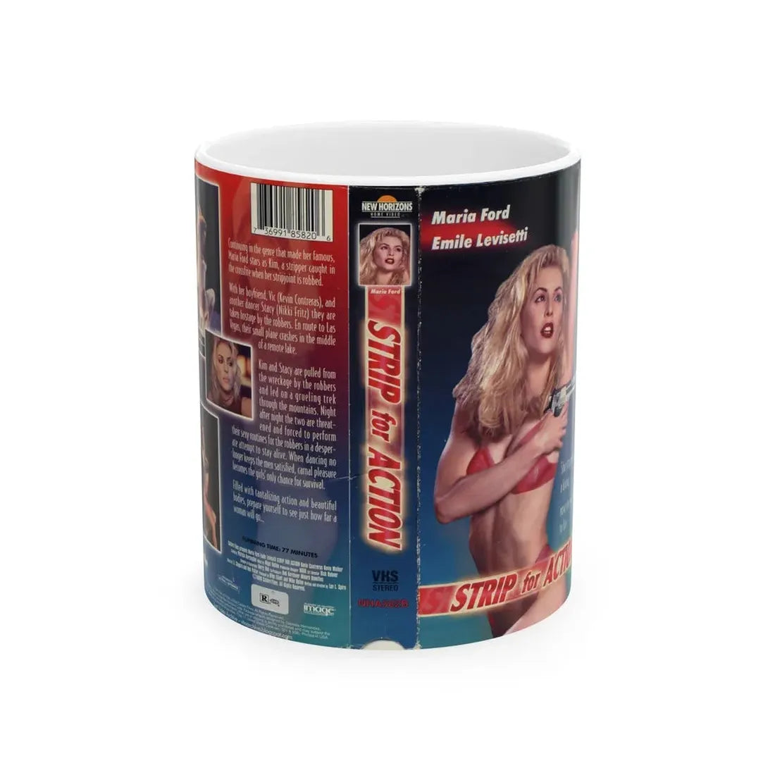 STRIP FOR ACTION (VHS COVER) - White Coffee Mug 11oz - Go Mug Yourself