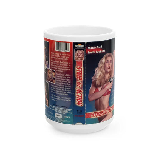 STRIP FOR ACTION (VHS COVER) - White Coffee Mug-15oz-Go Mug Yourself