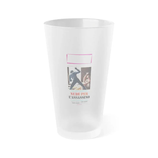 STRIP NUDE FOR YOUR KILLER (ITALIAN) 1975 Movie Poster - Frosted Pint Glass 16oz Default Title - Go Mug Yourself