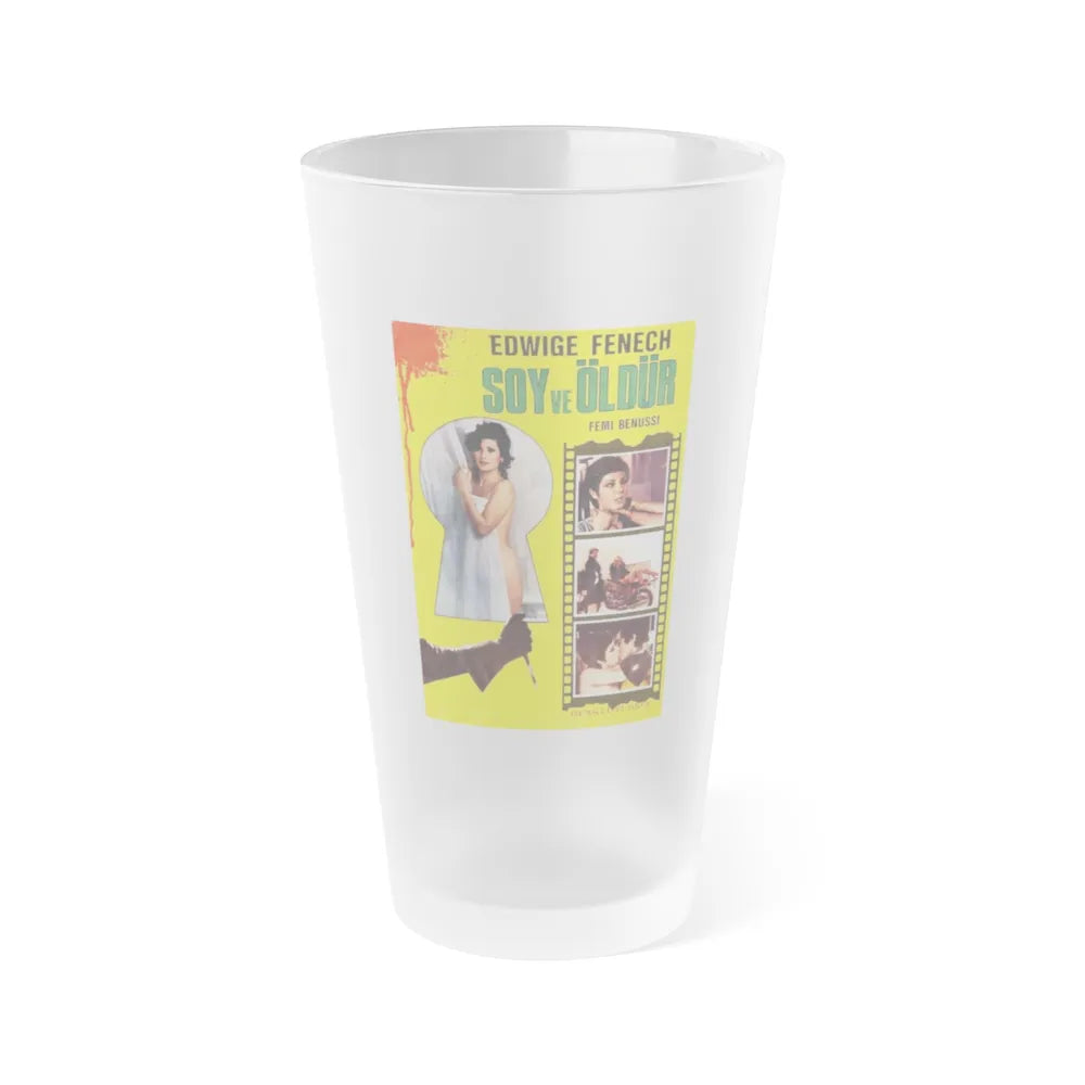 STRIP NUDE FOR YOUR KILLER (TURKISH) 1975 Movie Poster - Frosted Pint Glass 16oz-Go Mug Yourself