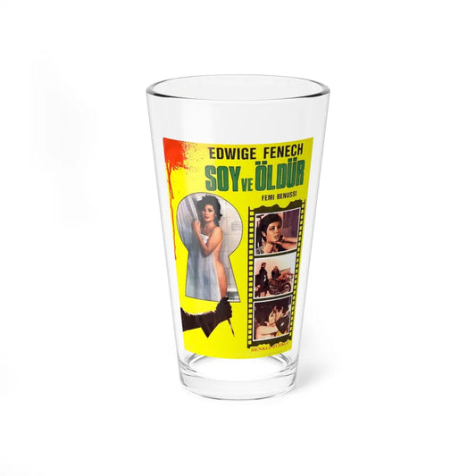 STRIP NUDE FOR YOUR KILLER (TURKISH) 1975 Movie Poster - Pint Glass 16oz-16oz-Go Mug Yourself