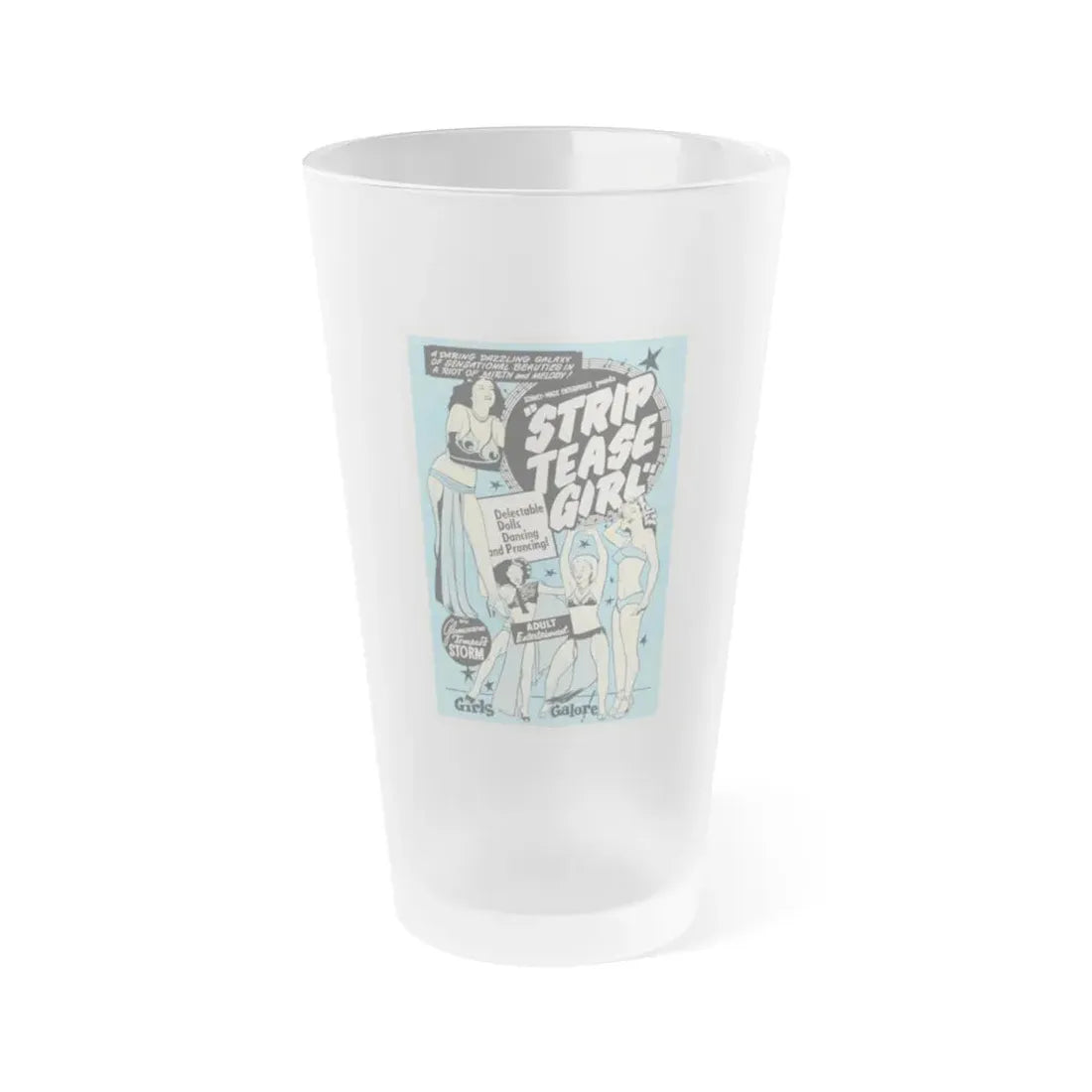 STRIP TEASE GIRL 1952 Movie Poster - Frosted Pint Glass 16oz Default Title - Go Mug Yourself
