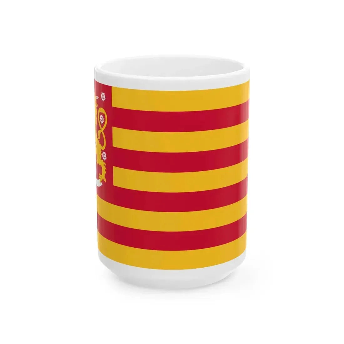 Striped Flag of Finland unofficial (Finland) White Coffee Mug 15oz - Go Mug Yourself
