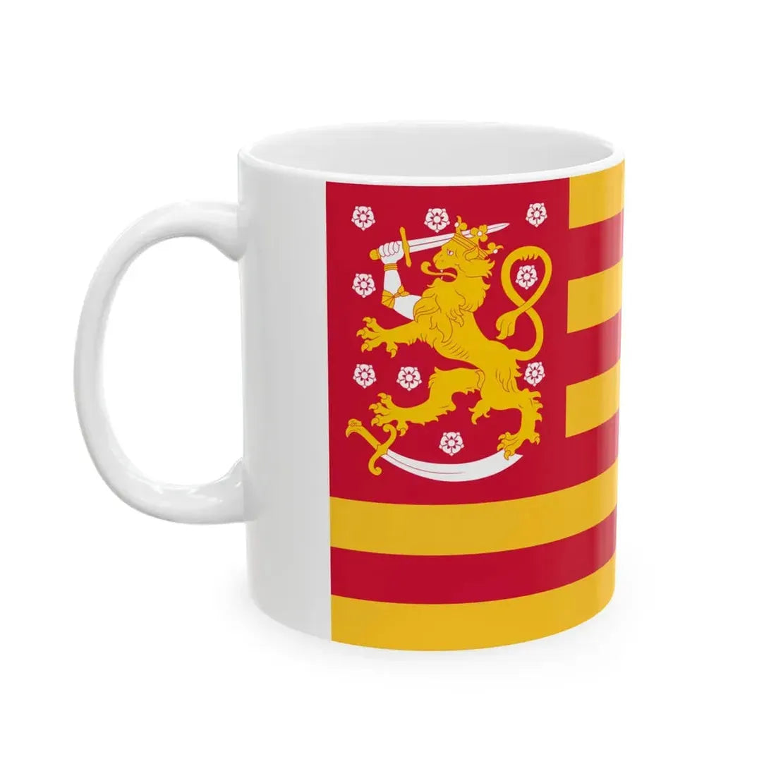 Striped Flag of Finland unofficial (Finland) White Coffee Mug - Go Mug Yourself