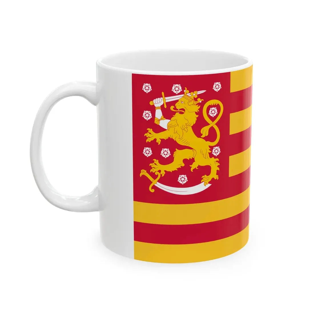 Striped Flag of Finland unofficial (Finland) White Coffee Mug - Go Mug Yourself