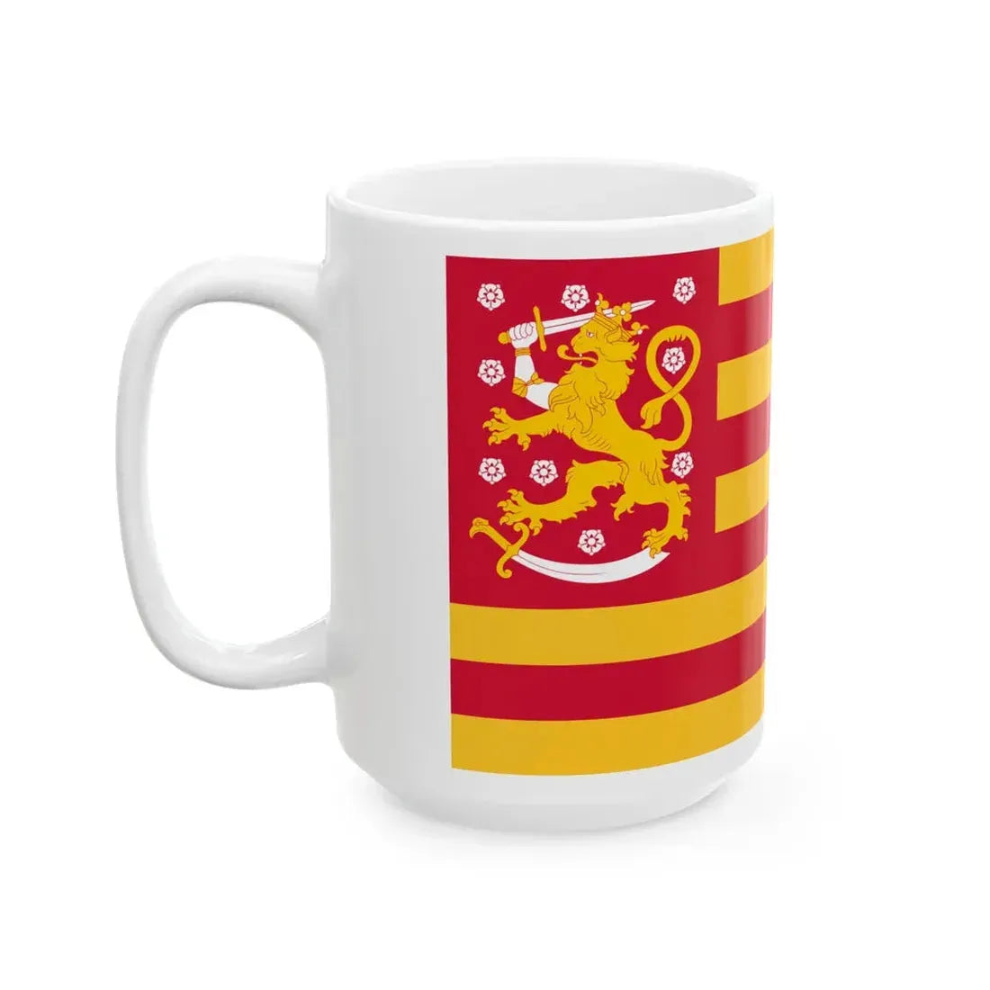 Striped Flag of Finland unofficial (Finland) White Coffee Mug - Go Mug Yourself