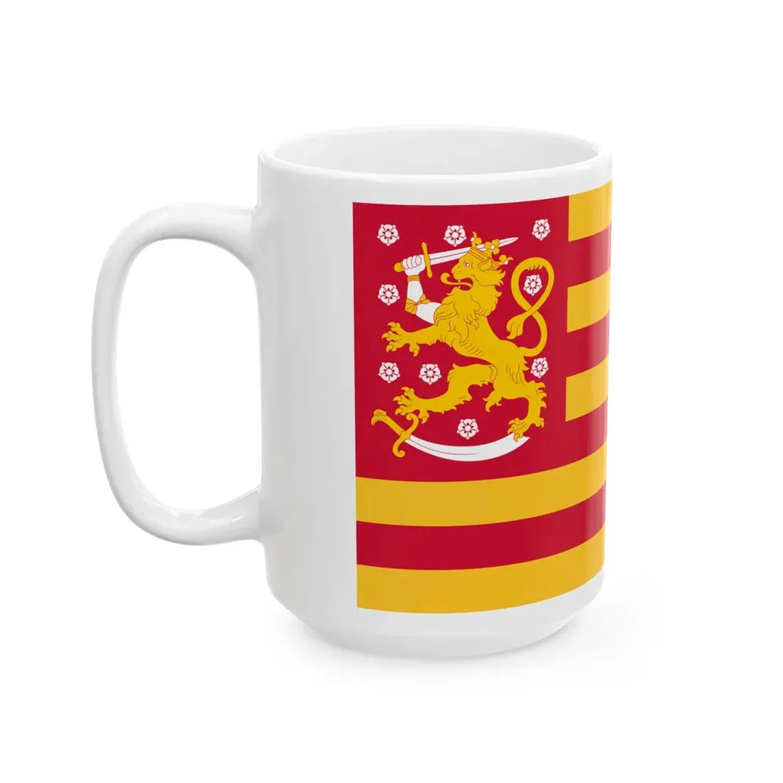 Striped Flag of Finland unofficial (Finland) White Coffee Mug - Go Mug Yourself