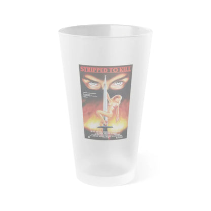 STRIPPED TO KILL 1987 Movie Poster - Frosted Pint Glass 16oz-Go Mug Yourself