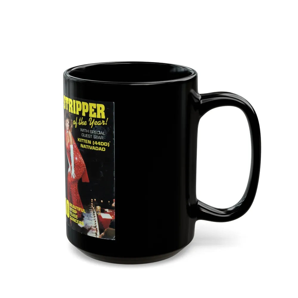 STRIPPER OF THE YEAR (VHS COVER) - Black Coffee Mug-Go Mug Yourself