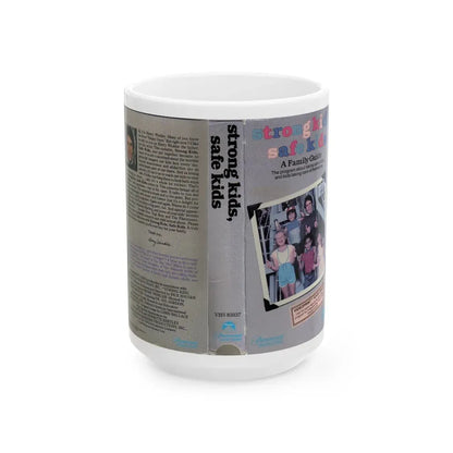 STRONG KIDS SAFE KIDS A FAMILY GUIDE (VHS COVER) - White Coffee Mug 15oz - Go Mug Yourself