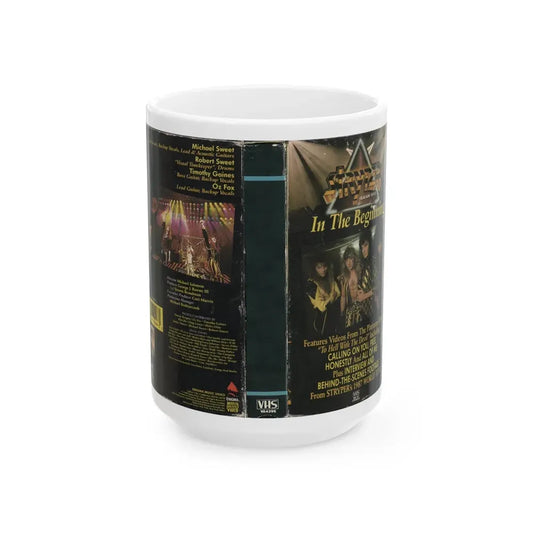 STRYPER IN THE BEGINNING version 2 (VHS COVER) - White Coffee Mug 15oz - Go Mug Yourself